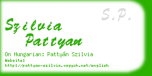 szilvia pattyan business card